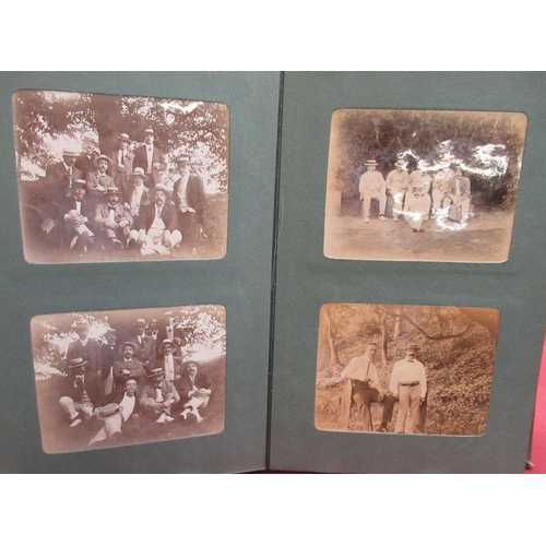 366 - Two early C20th family photograph albums containing social history photographs, topographical photog... 