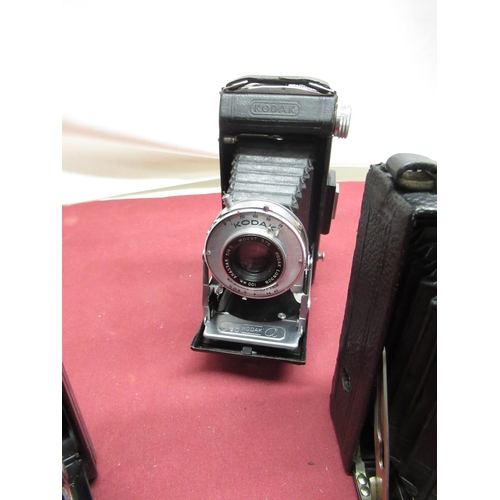 377 - Gourtz, Berlin, folding camera fitted with F120mm 1:6.8 lens numbered 347649, Kodak folding camera f... 