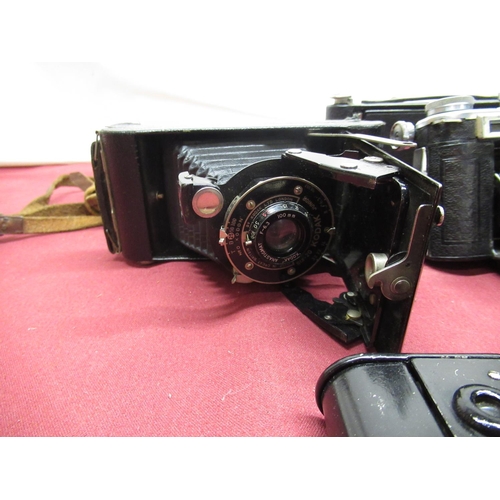 380 - Ensign no.3 carbine folding camera with F8.5 lens, Kodak vest pocket folding camera, Kodak SIX20 Jr ... 