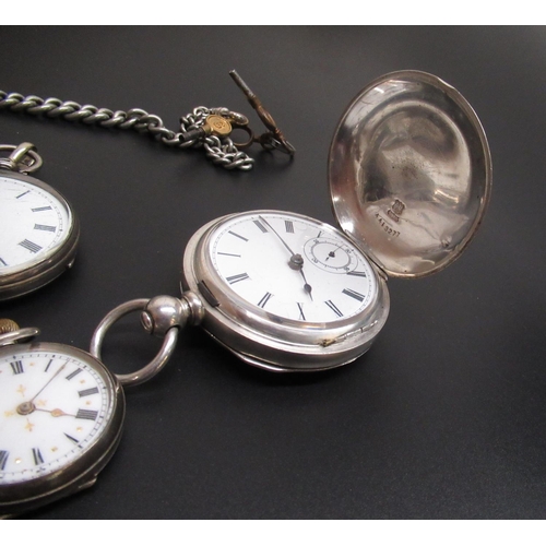 386 - Late Victorian silver cased pedometer with white enamel dial, hinged bezel and case back London 1887... 