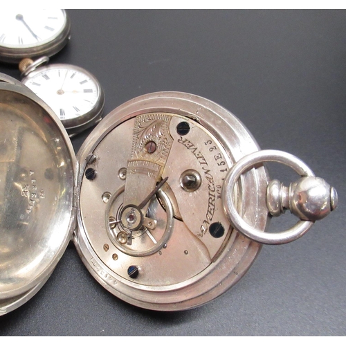 386 - Late Victorian silver cased pedometer with white enamel dial, hinged bezel and case back London 1887... 