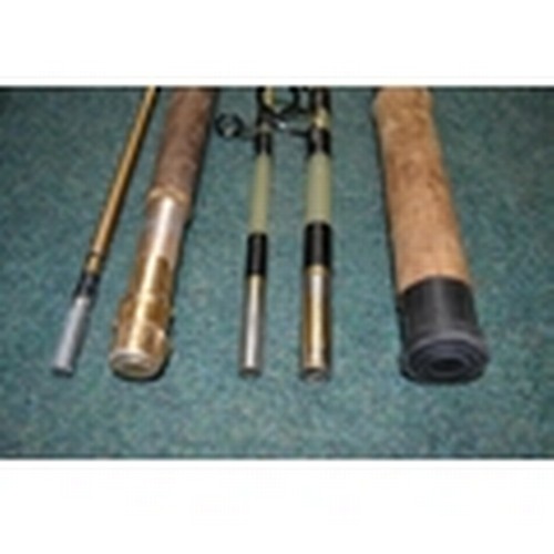 4 carbon fibre 2 piece fishing rods - modern Shakespeare 12ft In2  Beachcaster, vintage Castaway