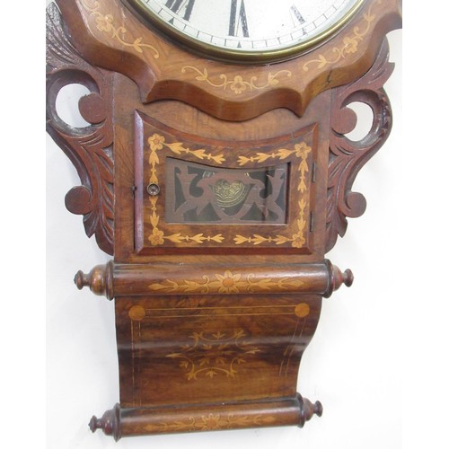 275 - Jerome & Co. - Superior 8 day Anglo-American clocks, early C20th inlaid and figured walnut drop dial... 