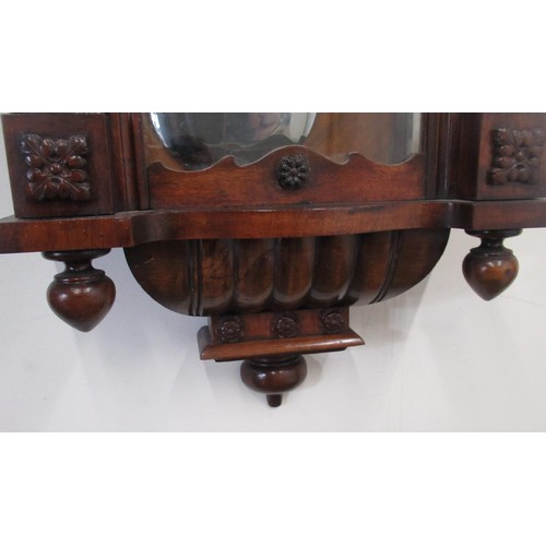 289 - Gustav Becker C20th walnut cased Vienna wall clock, architectural pediment with turned finials, full... 