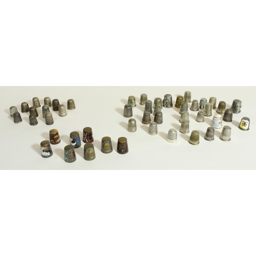 525 - Collection of various thimbles incl. eleven Charles Horner and other silver thimbles, Chinese Zodiac... 