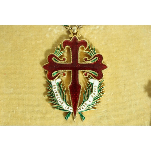 526 - Early C20th Portuguese silver gilt and enamel order of St. James of the Sword ceremonial institution... 