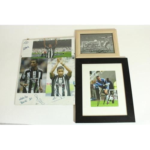 533 - Football - three Newcastle United signed photographic prints for Shay Given, Habib Beye and Malcolm ... 