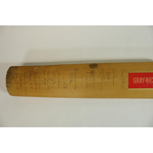 534 - Collection of c1980s signed cricket bats, incl. Sri Lanka and Australia 1981, single bat with multip... 