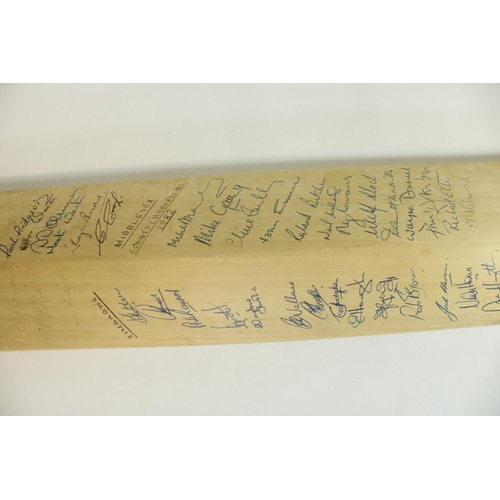 534 - Collection of c1980s signed cricket bats, incl. Sri Lanka and Australia 1981, single bat with multip... 