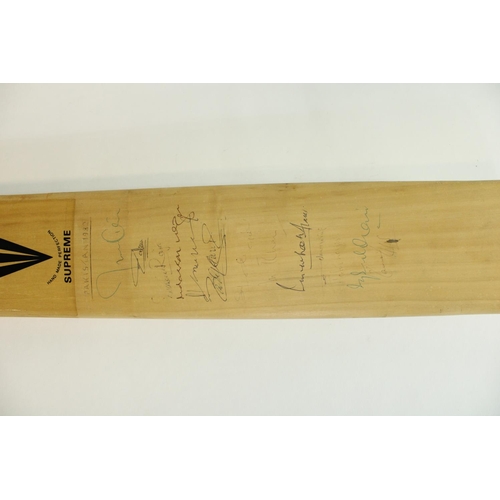 534 - Collection of c1980s signed cricket bats, incl. Sri Lanka and Australia 1981, single bat with multip... 