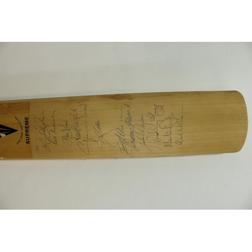 534 - Collection of c1980s signed cricket bats, incl. Sri Lanka and Australia 1981, single bat with multip... 