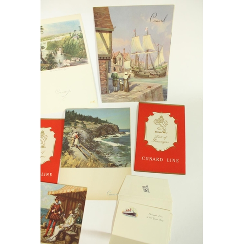 535 - Selection of Cunard line Queen Mary ephemera from a voyage c1958 (New York/Southampton/Cherbourg) in... 