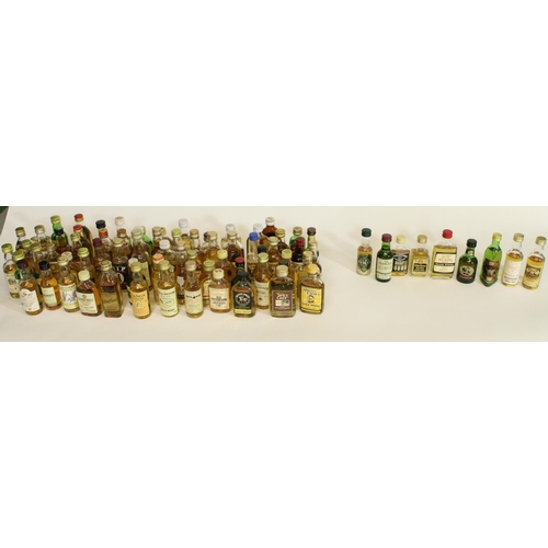 542 - Collection of mainly Scotch Whisky miniatures, in the majority blended with nine single malts, appro... 