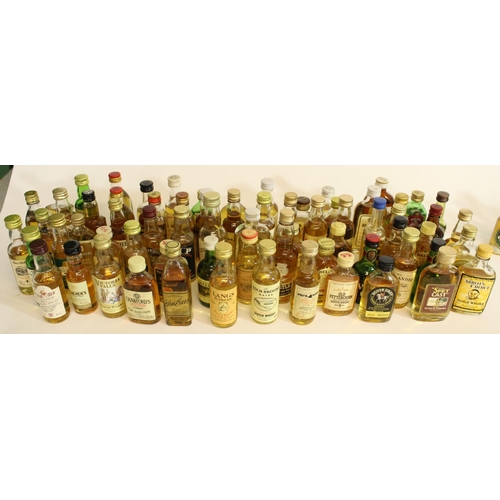 542 - Collection of mainly Scotch Whisky miniatures, in the majority blended with nine single malts, appro... 