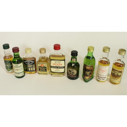 542 - Collection of mainly Scotch Whisky miniatures, in the majority blended with nine single malts, appro... 