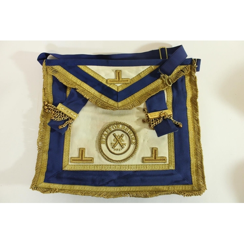 568 - Collection of Masonic Provincial and other Regalia incl. a set inc. cuffs, apron, gloves, sash and m... 