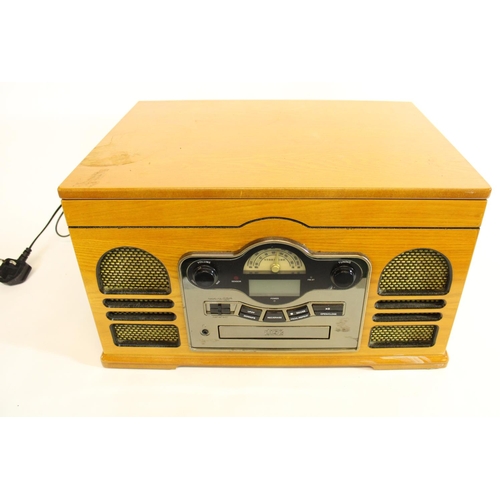 573 - Coopers of Stortford 6 in 1 Vintage style music centre CD player/radio/vinyl etc