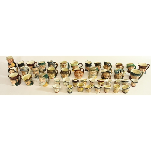 575 - Collection of Royal Doulton small character jugs and small selection of Tony Wood miniature characte... 