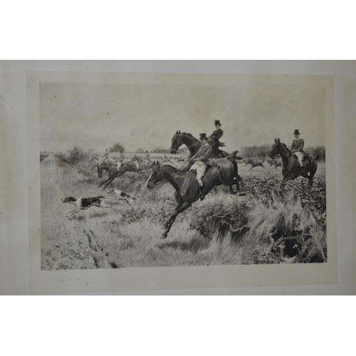 99 - T Blinks, fox hunting scenes, pair of black and white engravings, signed by the artist, framed, W78.... 