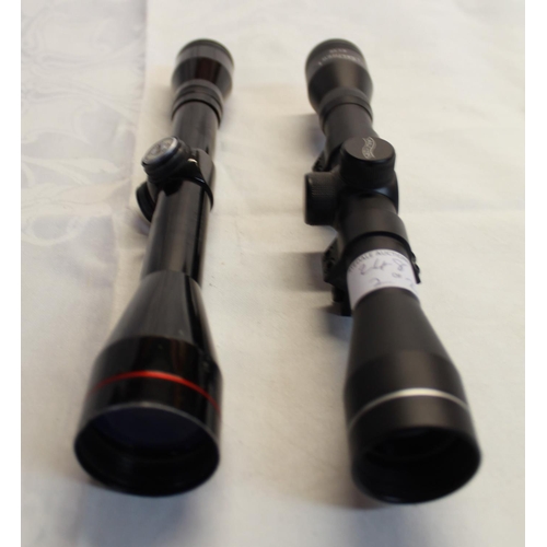 248 - Walther 4x32 telescopic sight with mounts, unnamed and unmarked telescopic sight (lacking mounts and... 