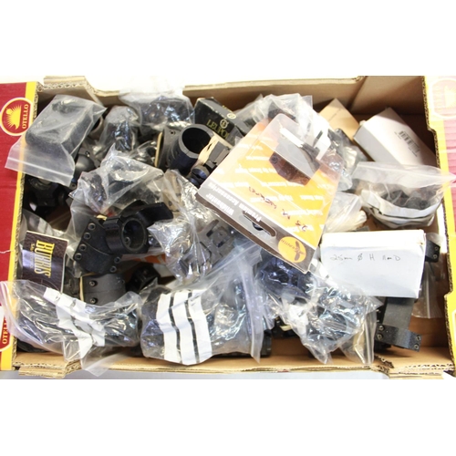 256 - Extremely large collection of scope mounts, various sizes and makes, some in sealed packets