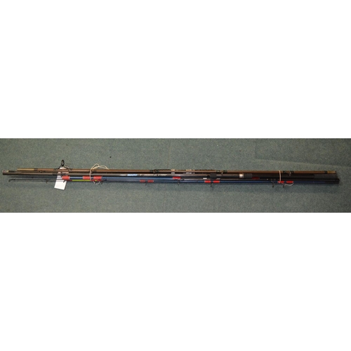 88 - A Laser Fish Chichester 3600 3.6m carbon 2 piece Carp rod, A Ryobi Masterline 10' 2 piece beach/boat... 