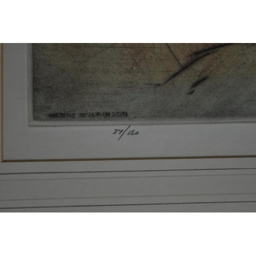 96 - A framed limited edition print (37/150) of 2 Gundogs by Henry Wilkinson and signed in pencil by the ... 