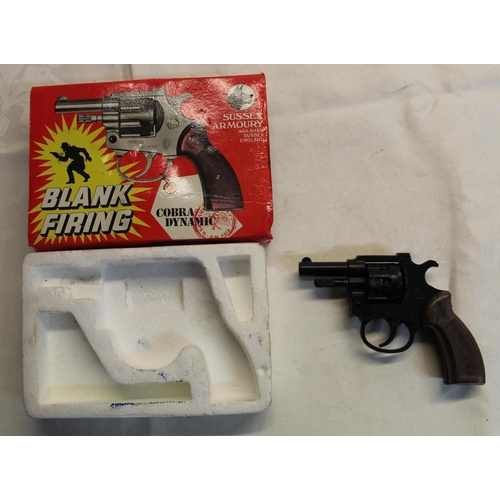 149 - Boxed blank firing Cobra Dynamic air pistol by Sussex Armoury, in original box (relevant restriction... 