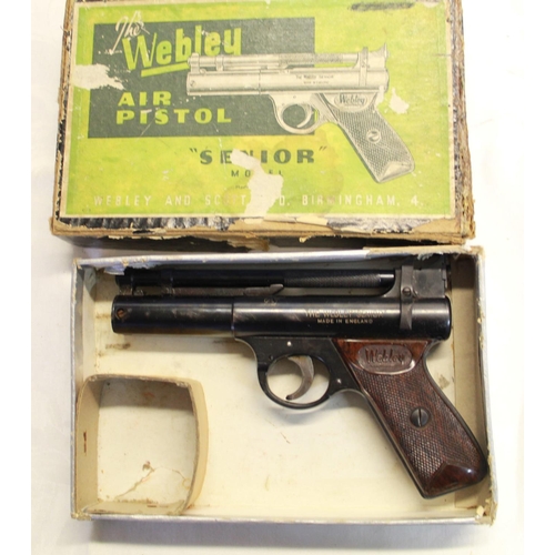 157 - Webley Senior .22 air pistol, in original box