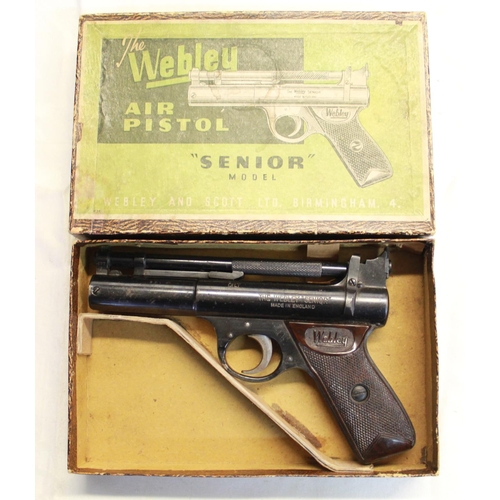 158 - Webley Senior .177 air pistol, in original box