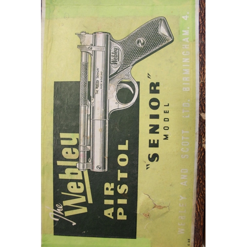 160 - Webley Senior .22 air pistol, with cleaning rod, in original box