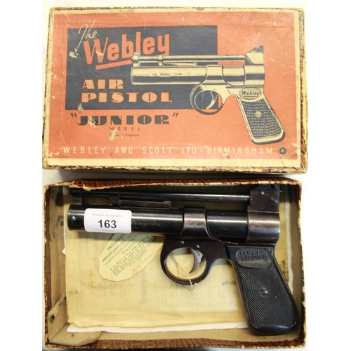 163 - Webley Junior .177 air pistol, with Webley component list, in original box