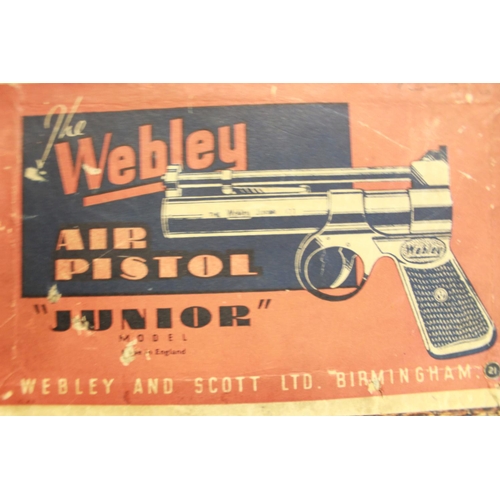 163 - Webley Junior .177 air pistol, with Webley component list, in original box