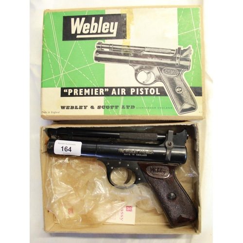 164 - Webley Premier .22 air pistol, in original box