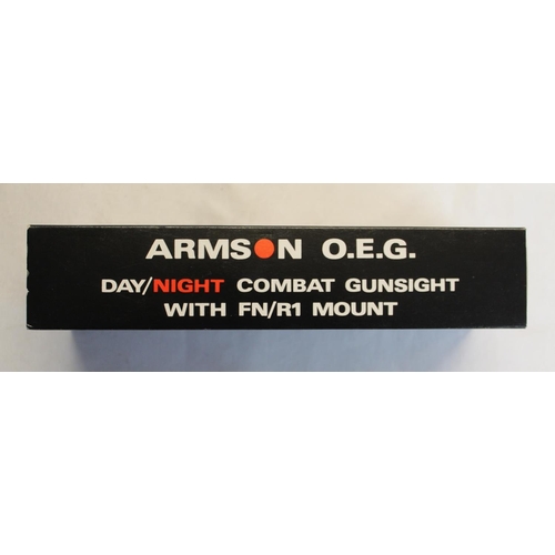 280 - Five boxed Armson O.E.G combat day and night gun sight with instructions