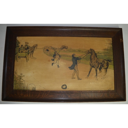 102 - A framed but unglazed picture 