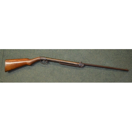 130 - A vintage Milbro .177 break barrell air rifle, number 350 stamped on trigger guard. Comes with a fle... 