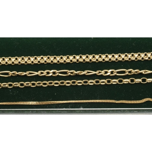 39 - Four 9ct yellow gold bracelets in various styles, all stamped 375 or 9k, gross 10.0g