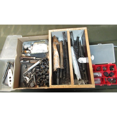 197 - A collection of air rifle springs and scope mounts and other various spares and repairs