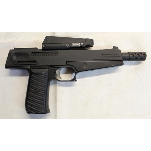 176 - Webley Stinger NVSN .177 BB slide action air pistol with mounted scope and black plastic grips 0.8lb... 