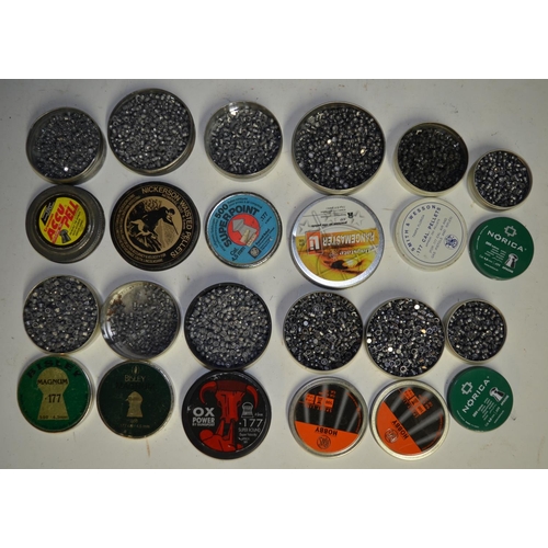 121 - A collection of .177 (4.5mm) airgun pellets from Bisley, Smith & Wesson, Crossman etc. Some tins not... 