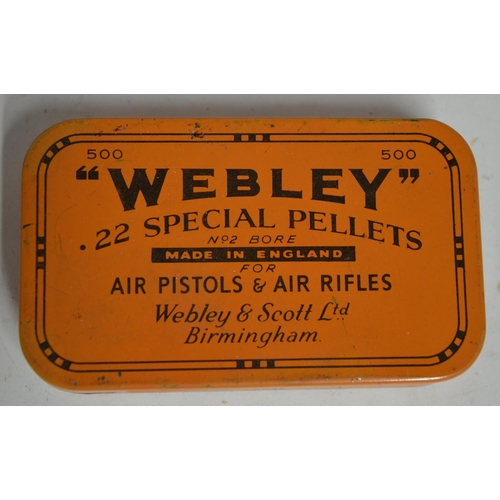 127 - A collection of .177 and .22 airgun pellets including vintage boxed packs and tins from Webley and M... 