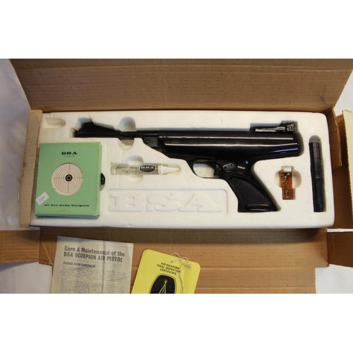 187 - BSA Meteor .22 in original box with original targets, gun oil, pellets 4.2lb/ft