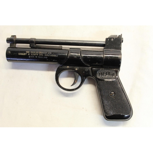 188 - Webley Junior .177 over lever air pistol SN:387 0.6LB/FT (stiff lever)