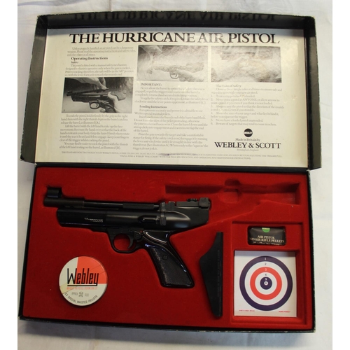 193 - Boxed Webley Hurricane .177 over lever with original targets and pellets