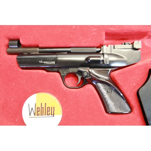 193 - Boxed Webley Hurricane .177 over lever with original targets and pellets