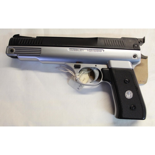 285 - Webley Nemesis pneumatic .177 top loading air pistol 1995-2005 adjustable two stage trigger mechanis... 