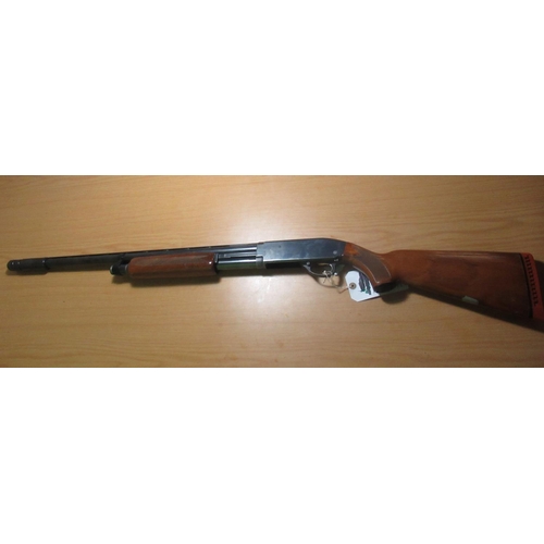 369 - Higgins 12B pump action shotgun with 22 1/2