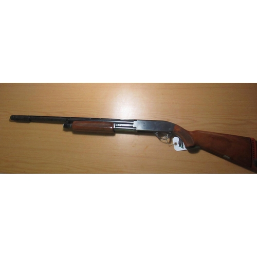 369 - Higgins 12B pump action shotgun with 22 1/2