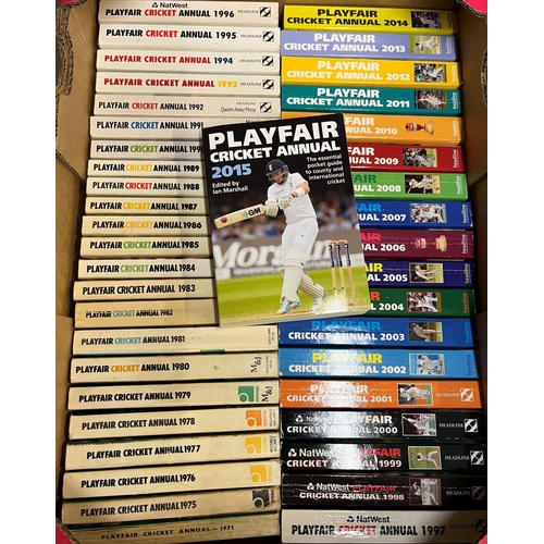 431 - Playfair Cricket Annual - 1971, and Playfair Cricket Annuals 1975-2015 inclusive